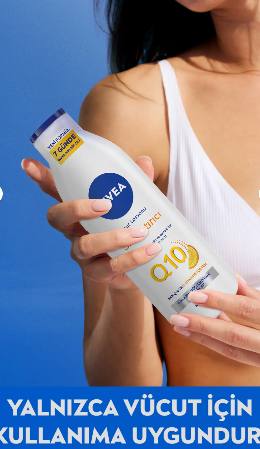 NIVEA Q10 7 Günde Sıkılaştırıcı Vücut Bakım Losyonu 250ml, C Vitamini, Kolajen, 72 Saat Nemlendirici